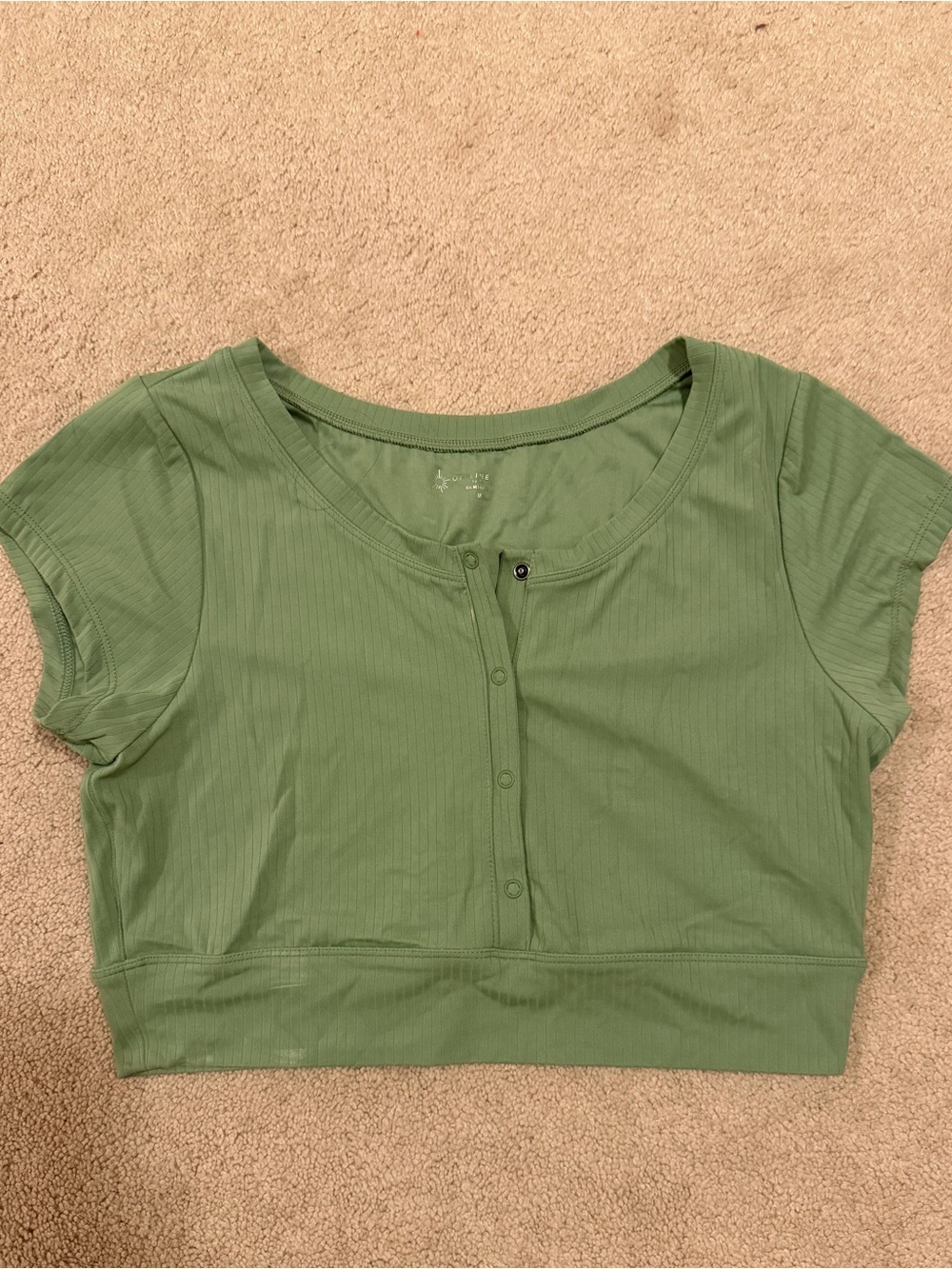 aerie green Ribbed Crop Top